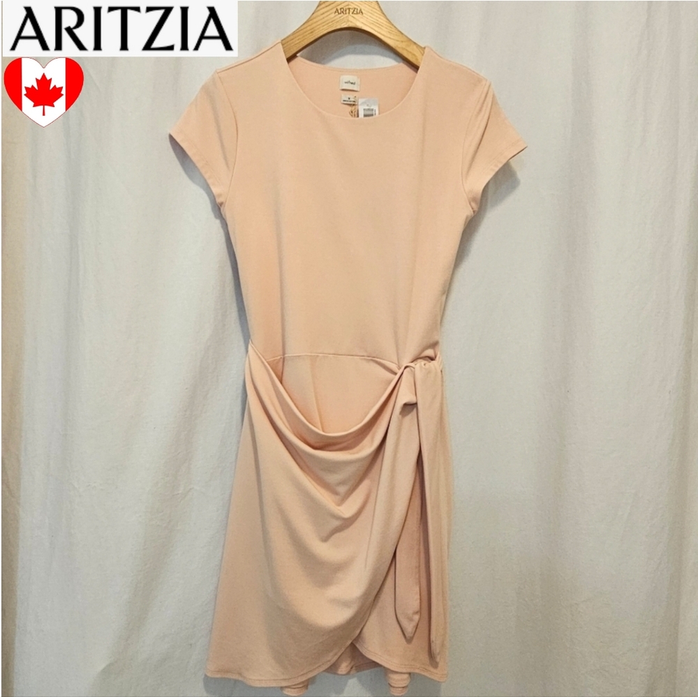 Aritzia Asymmetrical Dress in Soft Pink